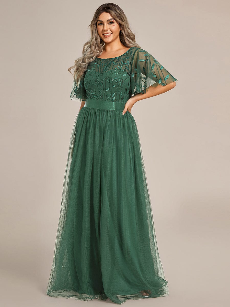 Octavia | A-Line Belted Embroidered Evening Dress Mother of the Bride Outfits