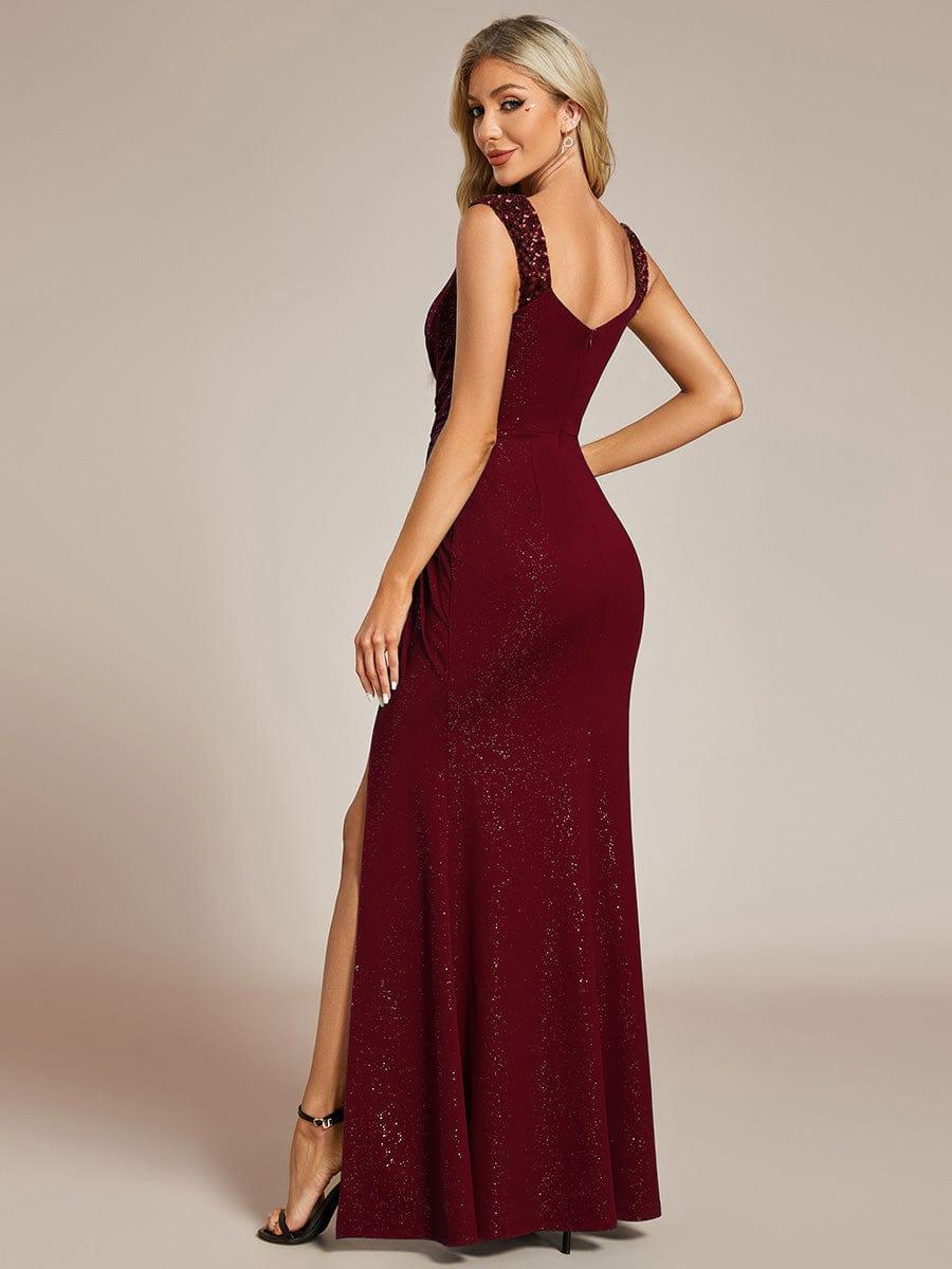 Olympia | Bodycon V-Neck Prom Dress with High Slit
