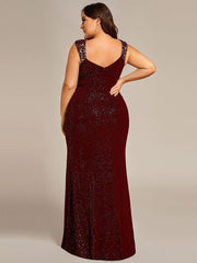 Olympia | Bodycon V-Neck Prom Dress with High Slit