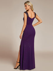 Olympia | Bodycon V-Neck Prom Dress with High Slit