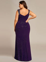 Olympia | Bodycon V-Neck Prom Dress with High Slit