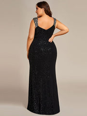 Olympia | Bodycon V-Neck Prom Dress with High Slit