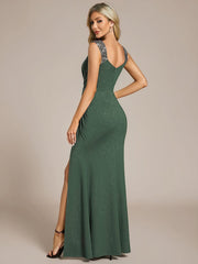 Olympia | Bodycon V-Neck Prom Dress with High Slit