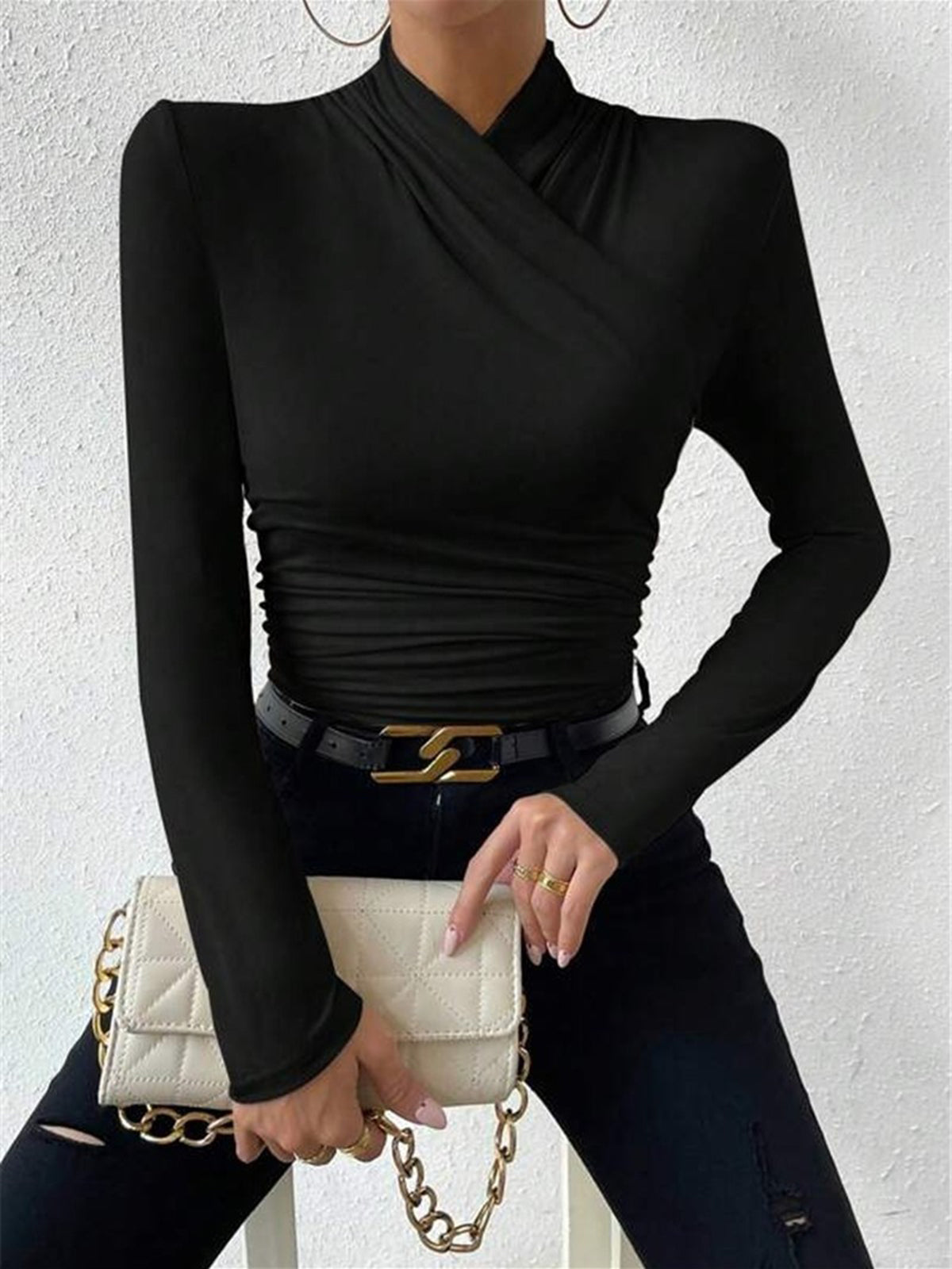 Opal | Pleated Cinched Holiday Clothes T-Shirt
