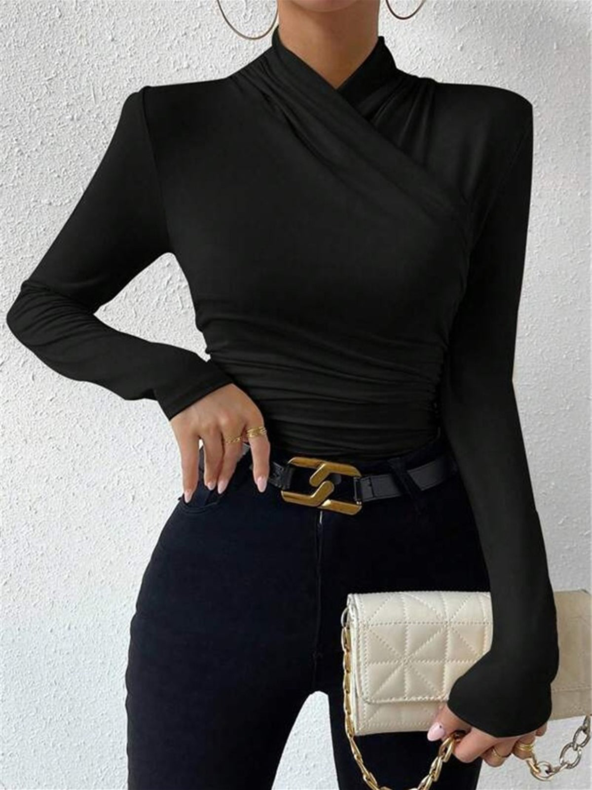 Opal | Pleated Cinched Holiday Clothes T-Shirt