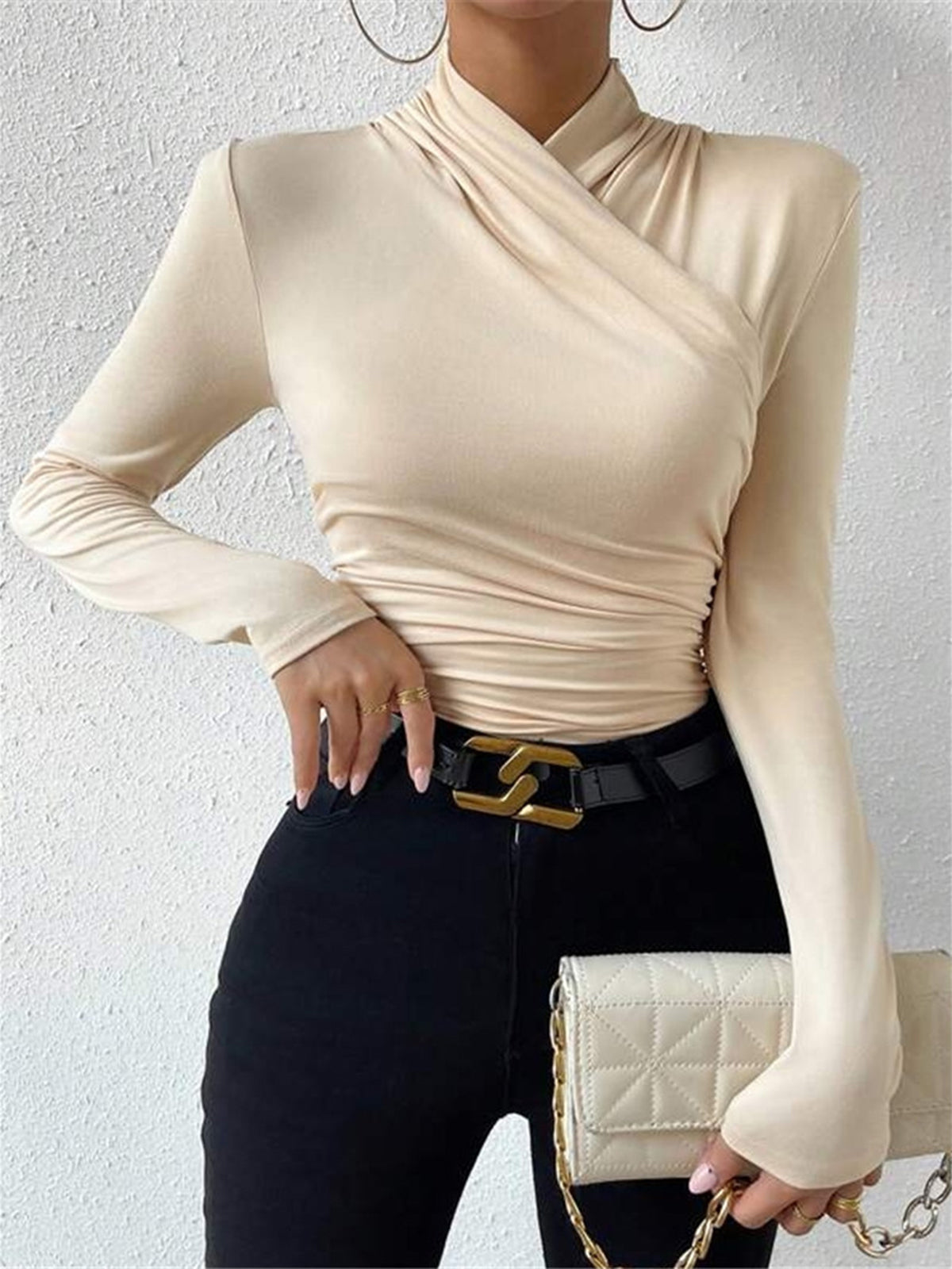 Opal | Pleated Cinched Holiday Clothes T-Shirt