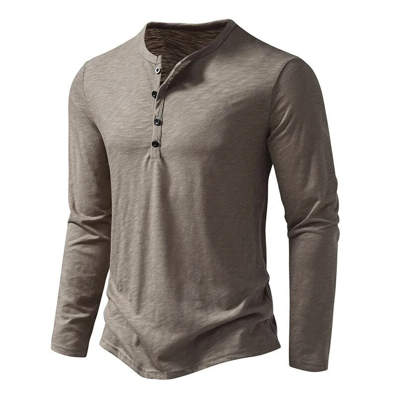 Paige | Slim Fit Cotton Henley Shirt