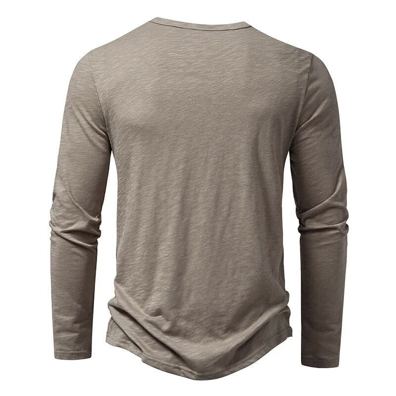 Paige | Slim Fit Cotton Henley Shirt