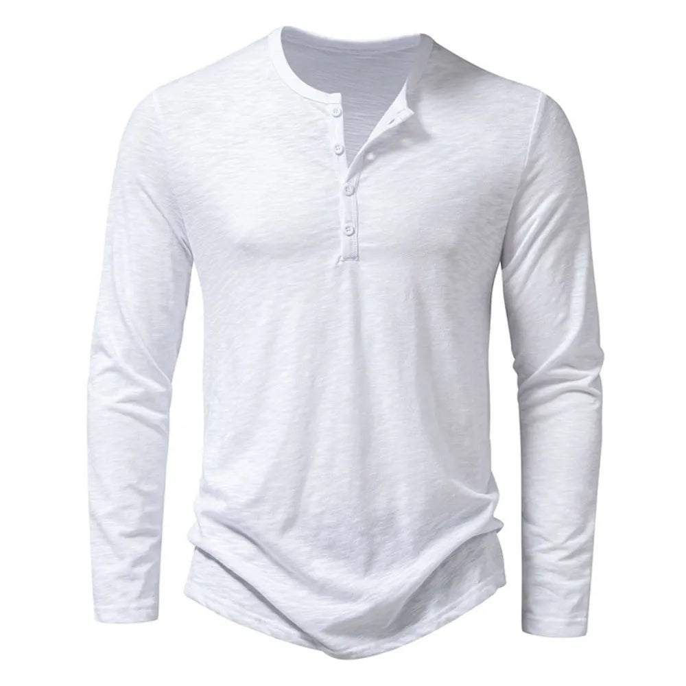 Paige | Slim Fit Cotton Henley Shirt