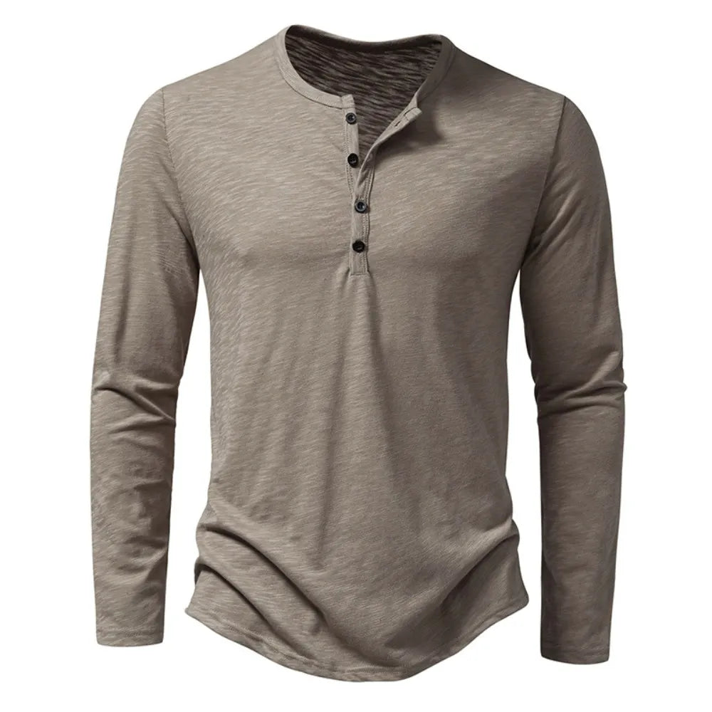 Paige | Slim Fit Cotton Henley Shirt