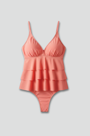 Pandora | V-Neck Tiered Ruffle Tankini Set