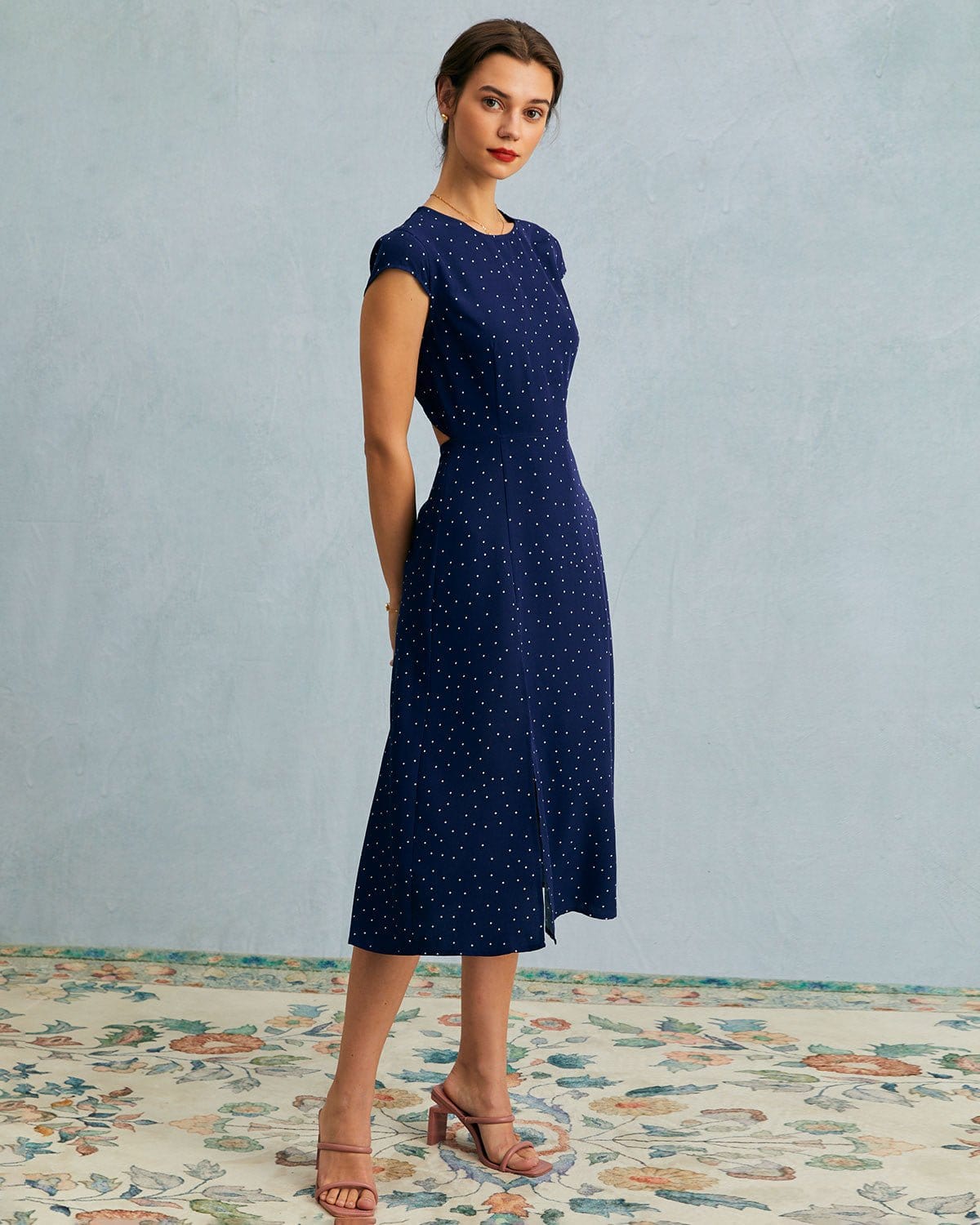 Patricia | Fitted Cutout Polka Dot Summer Dress