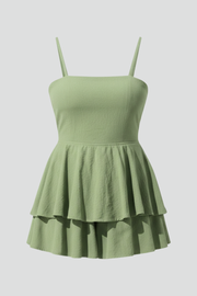 Paulina | Flared Mini Dress With Spaghetti Straps