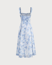 Payton | Ruched Fit Sleeveless Square Neck Summer Dress