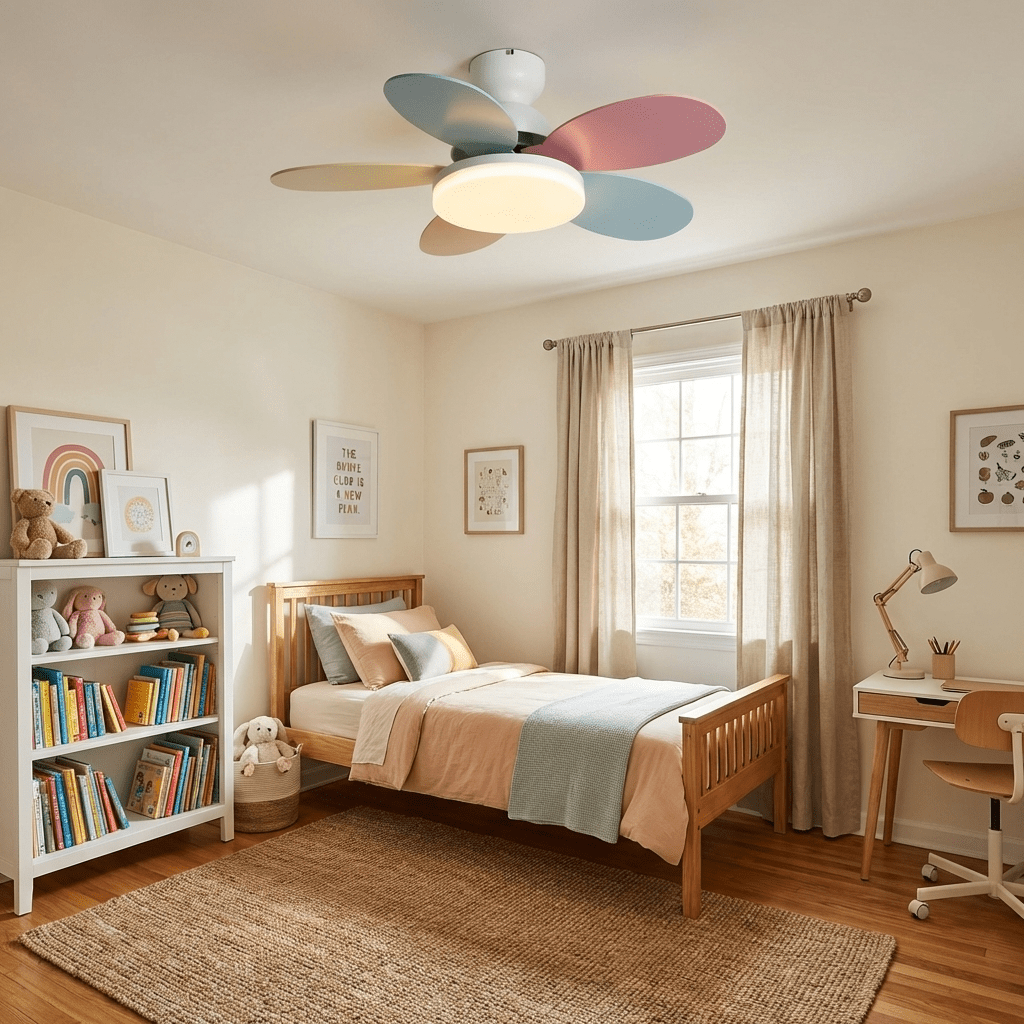 Petalo Design Ceiling Fan Light with Integrated Illumination – Ideal for Living Room or Bedroom