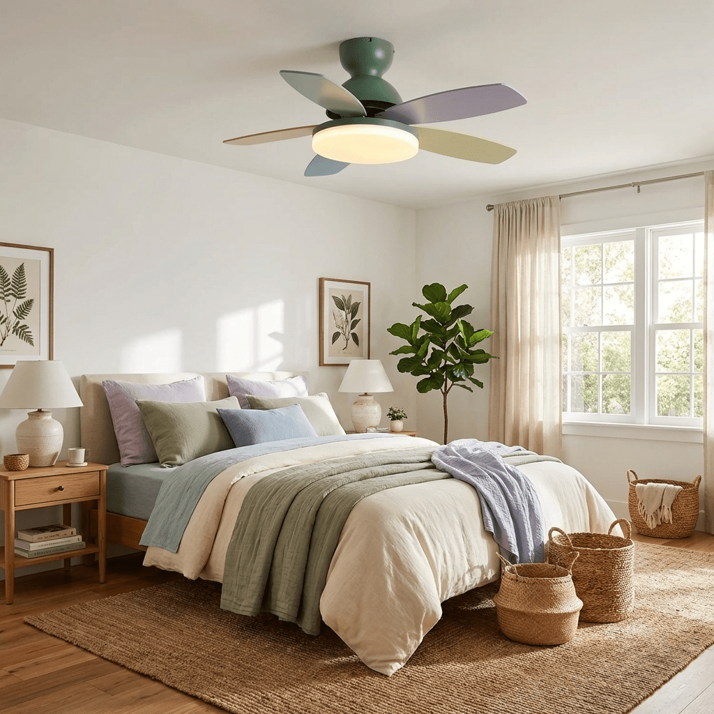 Petalo Design Ceiling Fan Light with Integrated Illumination – Ideal for Living Room or Bedroom