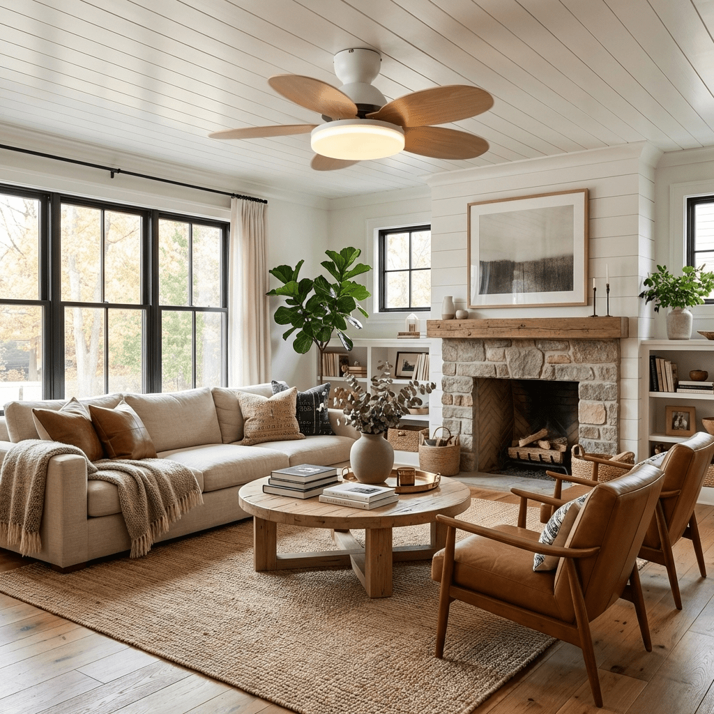 Petalo Design Ceiling Fan Light with Integrated Illumination – Ideal for Living Room or Bedroom