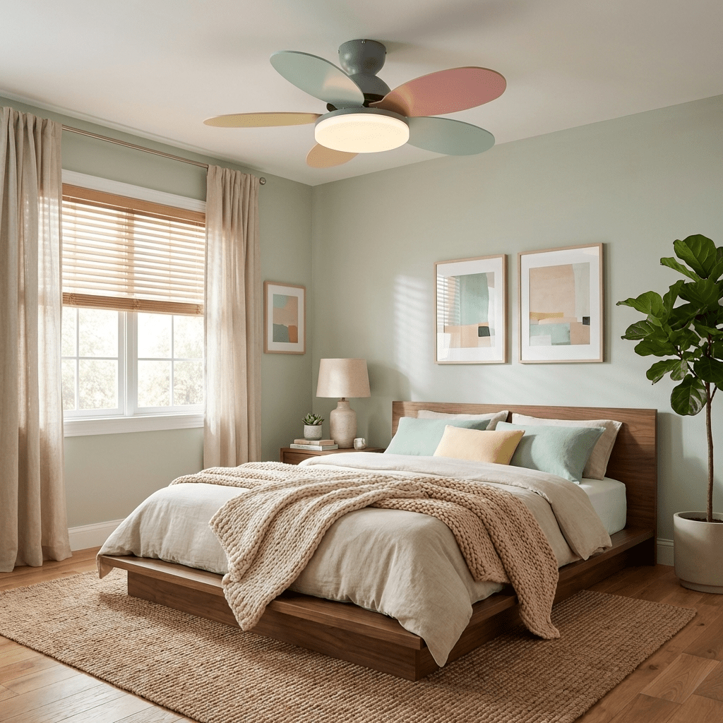 Petalo Design Ceiling Fan Light with Integrated Illumination – Ideal for Living Room or Bedroom
