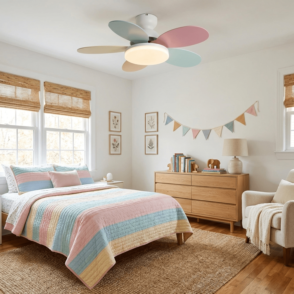 Petalo Design Ceiling Fan Light with Integrated Illumination – Ideal for Living Room or Bedroom