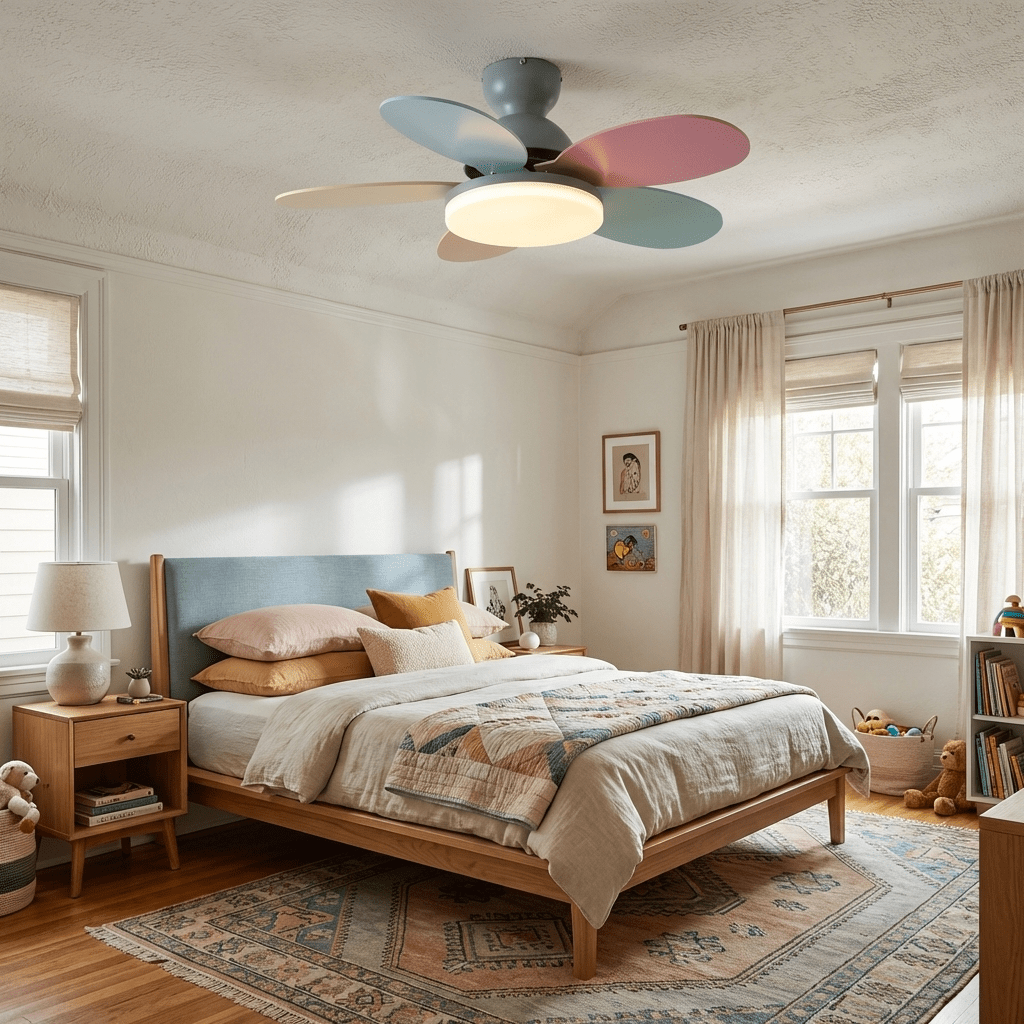 Petalo Design Ceiling Fan Light with Integrated Illumination – Ideal for Living Room or Bedroom