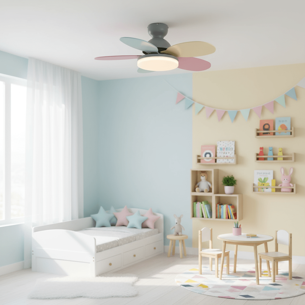 Petalo Design Ceiling Fan Light with Integrated Illumination – Ideal for Living Room or Bedroom