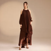 Camille | Pleated Poet Shoulder Mother of the Bride Dress
