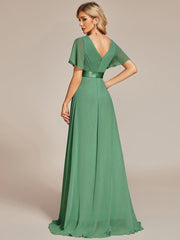 Prudence | Empire Waist Prom Dress with Flutter Sleeves