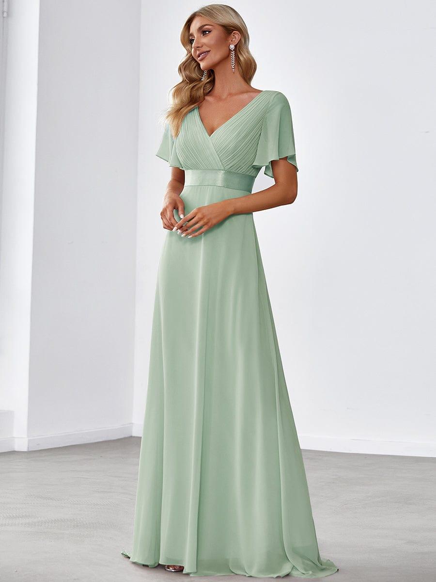 Prudence | Empire Waist Prom Dress with Flutter Sleeves
