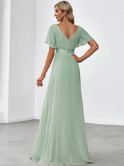 Prudence | Empire Waist Prom Dress with Flutter Sleeves