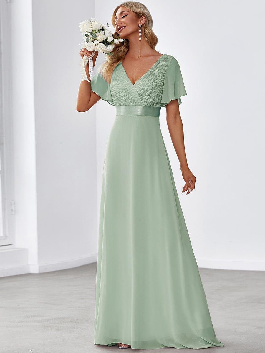 Prudence | Empire Waist Prom Dress with Flutter Sleeves