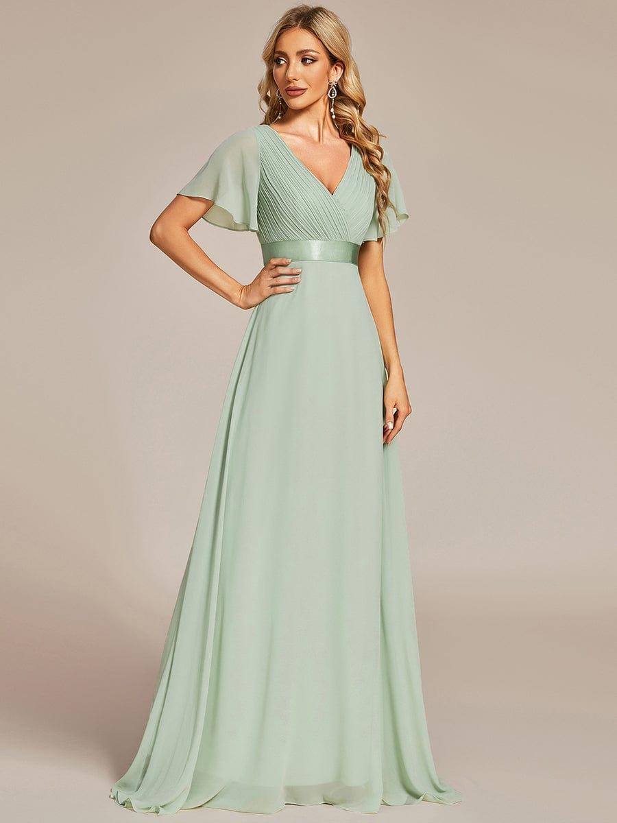 Prudence | Empire Waist Prom Dress with Flutter Sleeves