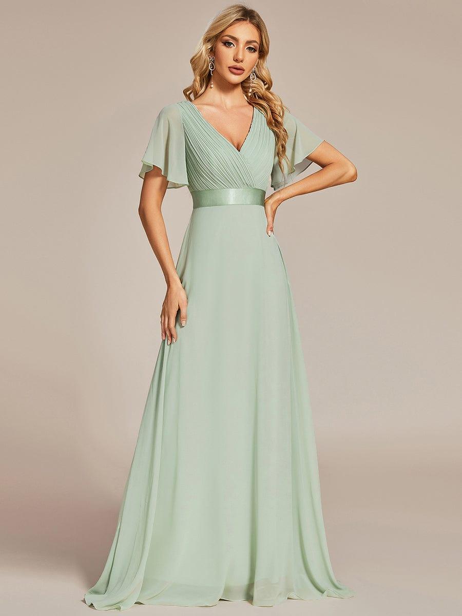 Prudence | Empire Waist Prom Dress with Flutter Sleeves