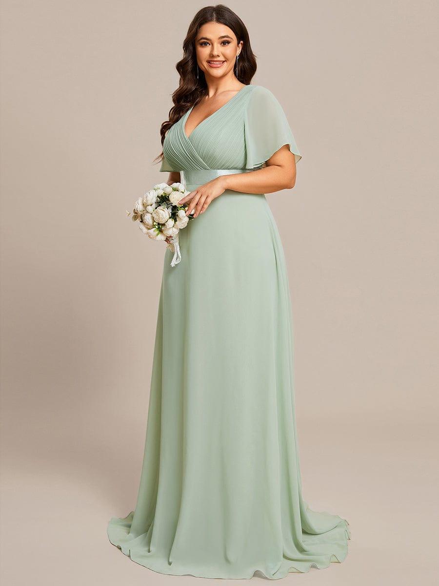 Prudence | Empire Waist Prom Dress with Flutter Sleeves
