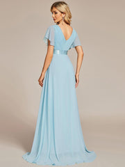 Prudence | Empire Waist Prom Dress with Flutter Sleeves