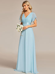 Prudence | Empire Waist Prom Dress with Flutter Sleeves