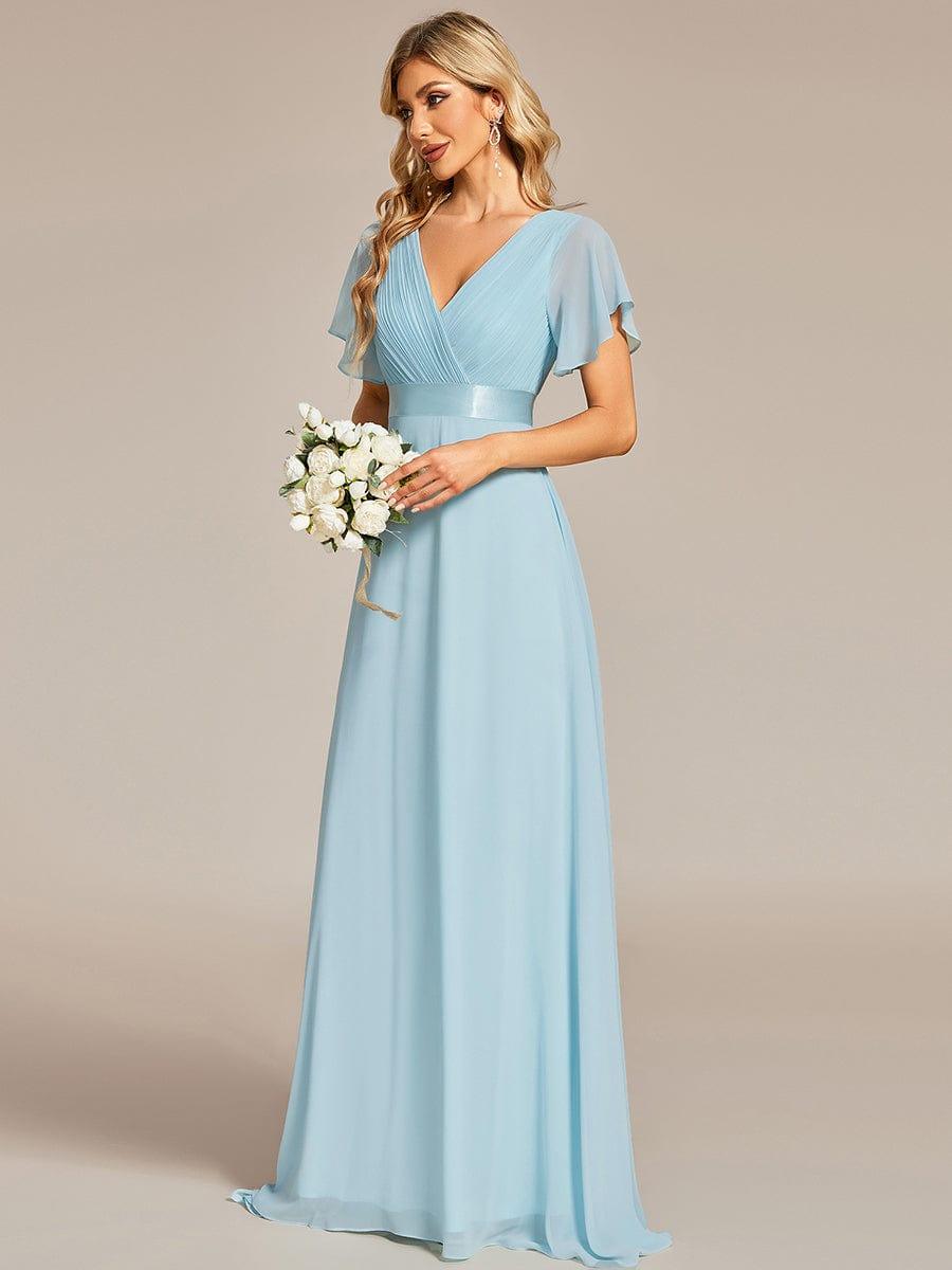 Prudence | Empire Waist Prom Dress with Flutter Sleeves