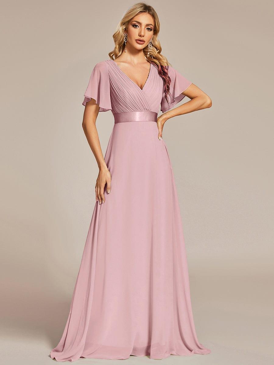 Prudence | Empire Waist Prom Dress with Flutter Sleeves