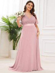 Prudence | Empire Waist Prom Dress with Flutter Sleeves