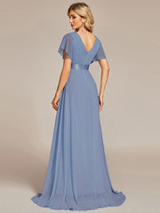 Prudence | Empire Waist Prom Dress with Flutter Sleeves