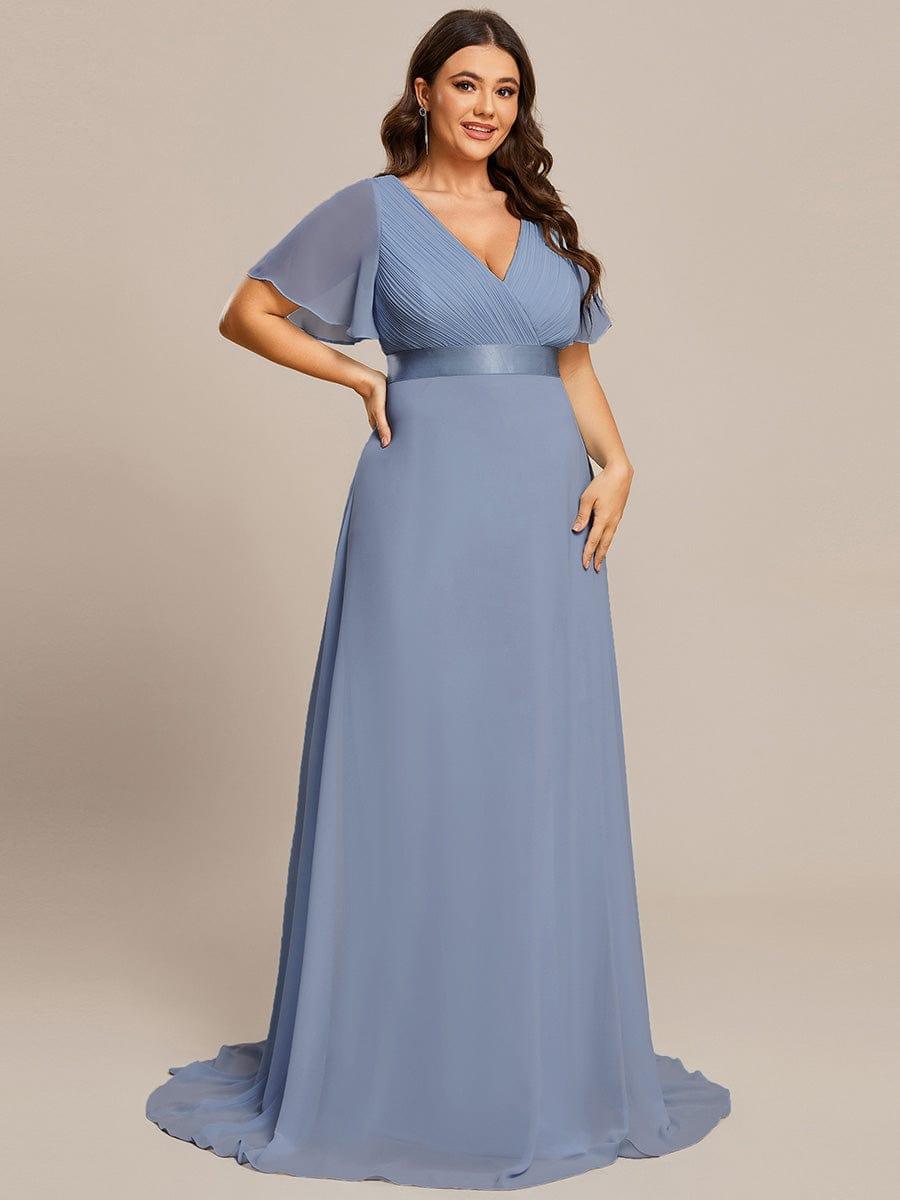 Prudence | Empire Waist Prom Dress with Flutter Sleeves