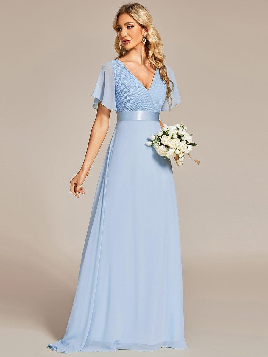 Prudence | Empire Waist Prom Dress with Flutter Sleeves