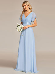 Prudence | Empire Waist Prom Dress with Flutter Sleeves