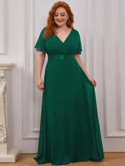 Prudence | Empire Waist Prom Dress with Flutter Sleeves