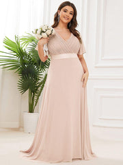 Prudence | Empire Waist Prom Dress with Flutter Sleeves