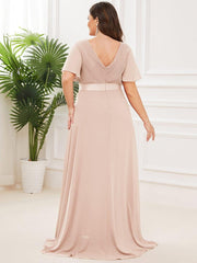 Prudence | Empire Waist Prom Dress with Flutter Sleeves