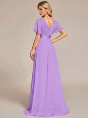 Prudence | Empire Waist Prom Dress with Flutter Sleeves