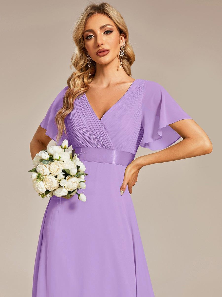 Prudence | Empire Waist Prom Dress with Flutter Sleeves