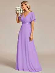Prudence | Empire Waist Prom Dress with Flutter Sleeves