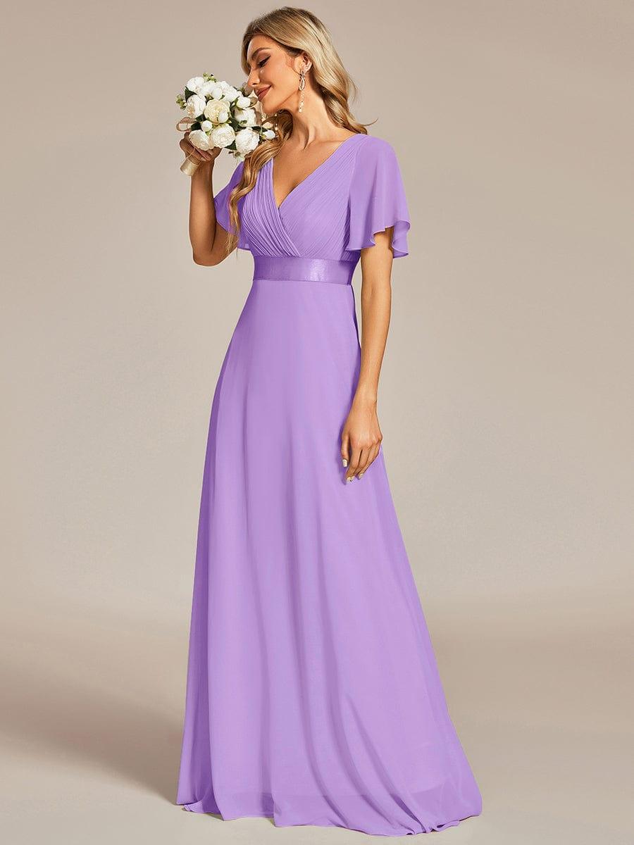 Prudence | Empire Waist Prom Dress with Flutter Sleeves