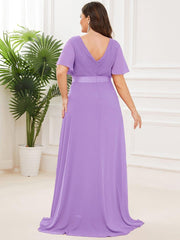 Prudence | Empire Waist Prom Dress with Flutter Sleeves